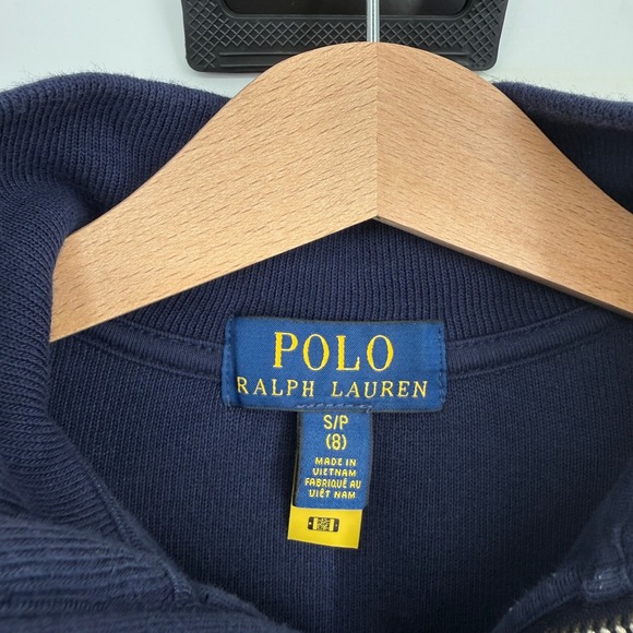 Polo Ralph Lauren Boy's Blue Quarter Zip Pullover Sweatshirt Size S 8 - Picture 3 of 5